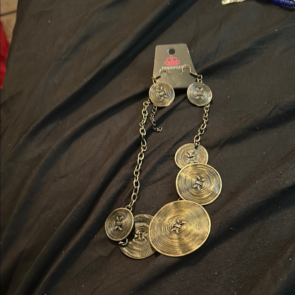 Paparazzi Gold Statement Necklace with Intricate Medallions
